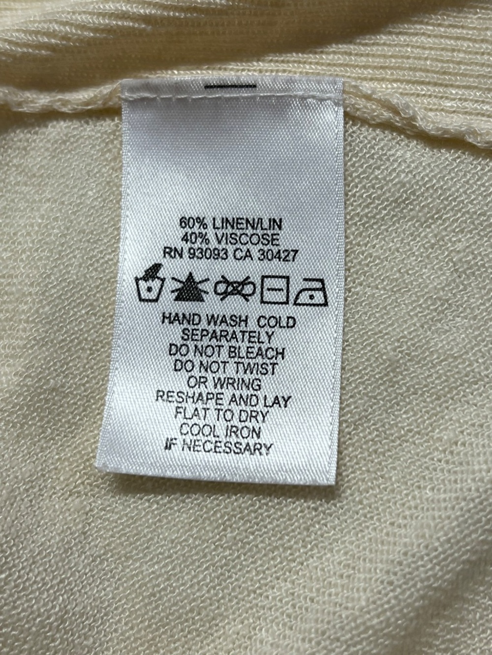EUC Nic+Zoe Buttercream Linen Blend Open Front Cardigan | Size Large - Picture 6 of 6